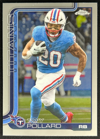 Tony Pollard 2025 Topps Chrome Titans Sports Trading Cards