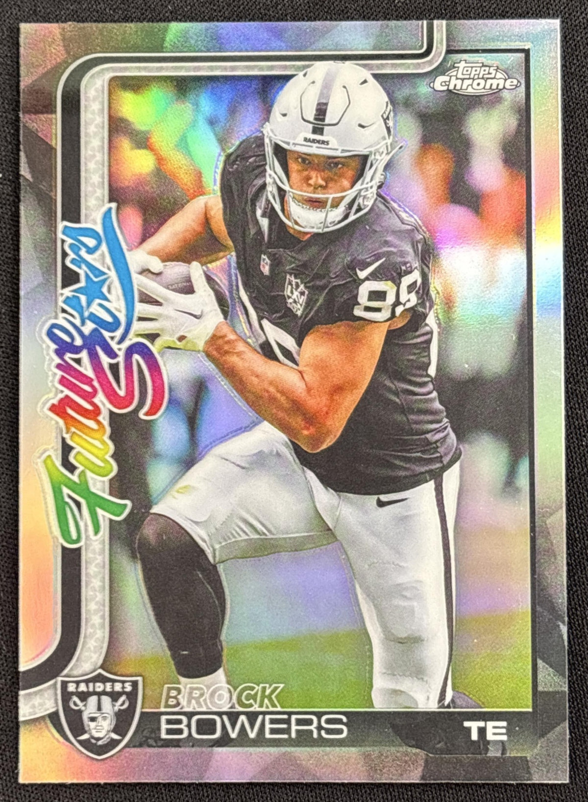 Brock Bowers 2025 Topps Chrome Future Stars Refractor Raiders Las Vegas Raiders