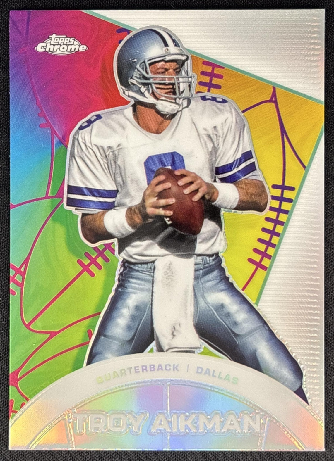 Troy Aikman 2023 Topps Composite Chrome All Etch Refractor Cowboys front