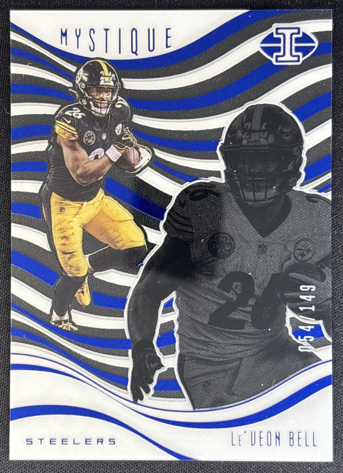 Le Veon Bell 2018 Panini Illusions Mystique Blue /149 Steelers front