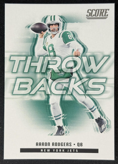 Aaron Rodgers 2025 Panini Score Throwbacks Jets Sports Trading Cards