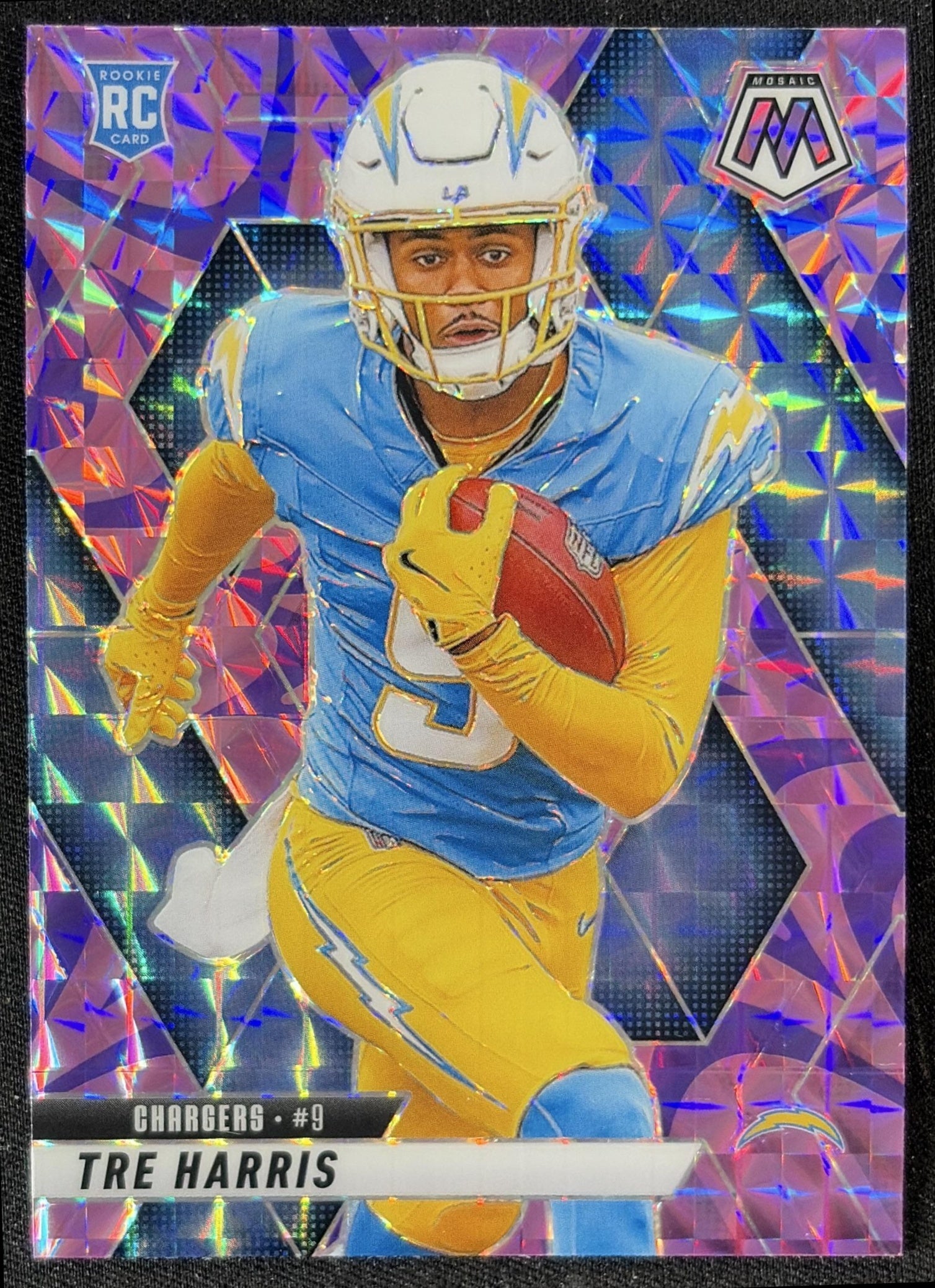 Tre Harris 2025 Panini Mosaic Rookies Reactive Purple Prizm Chargers