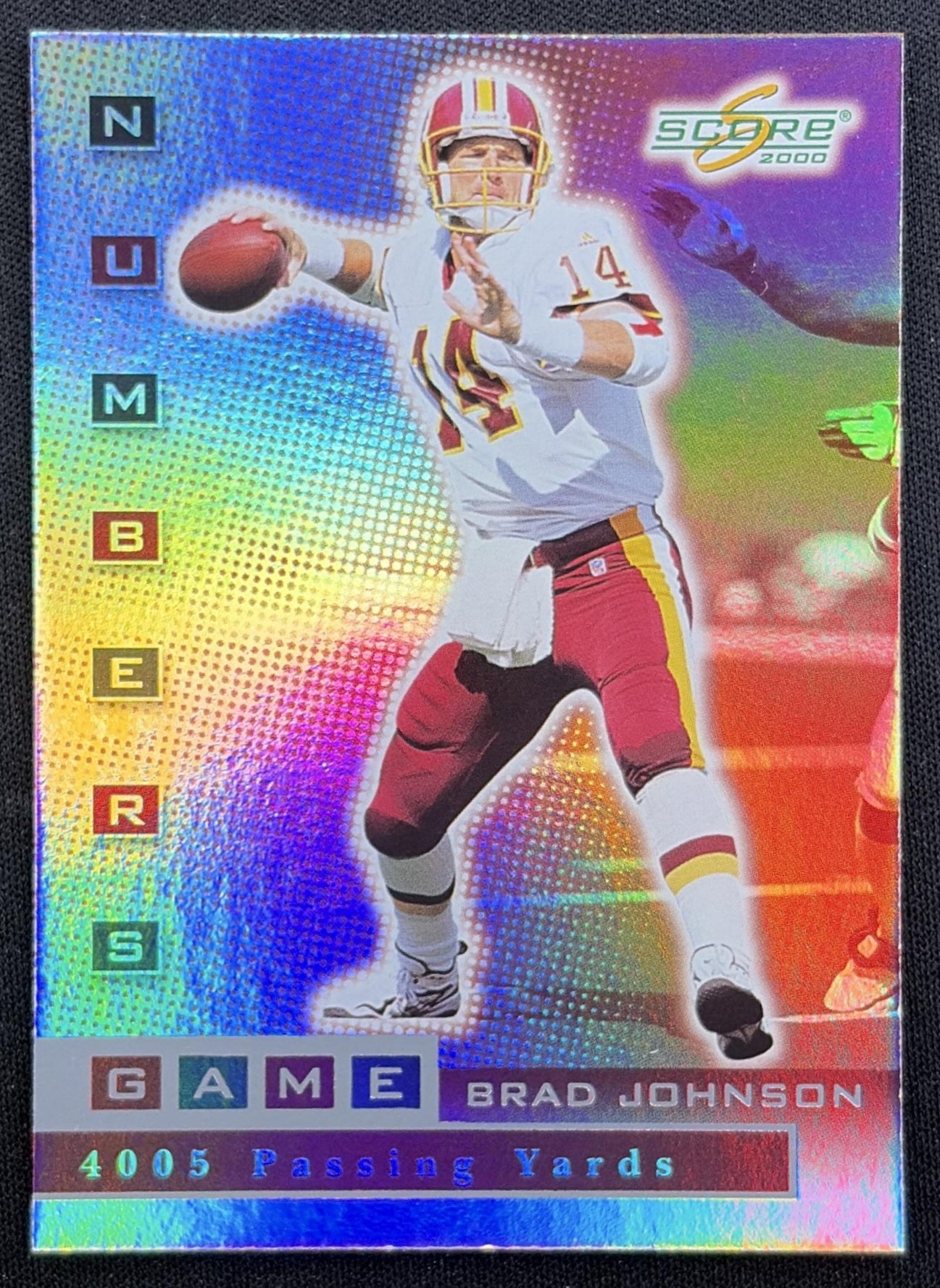 Brad Johnson 2000 Score Numbers Game Silver /4005 Redskins front