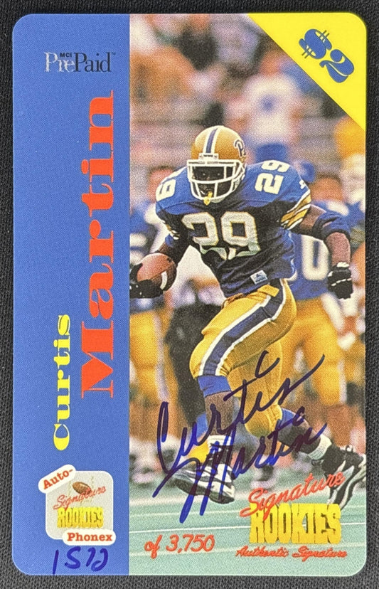 Curtis Martin Signature Rookies PrePaid Auto /3750 Jets Sports Trading Cards
