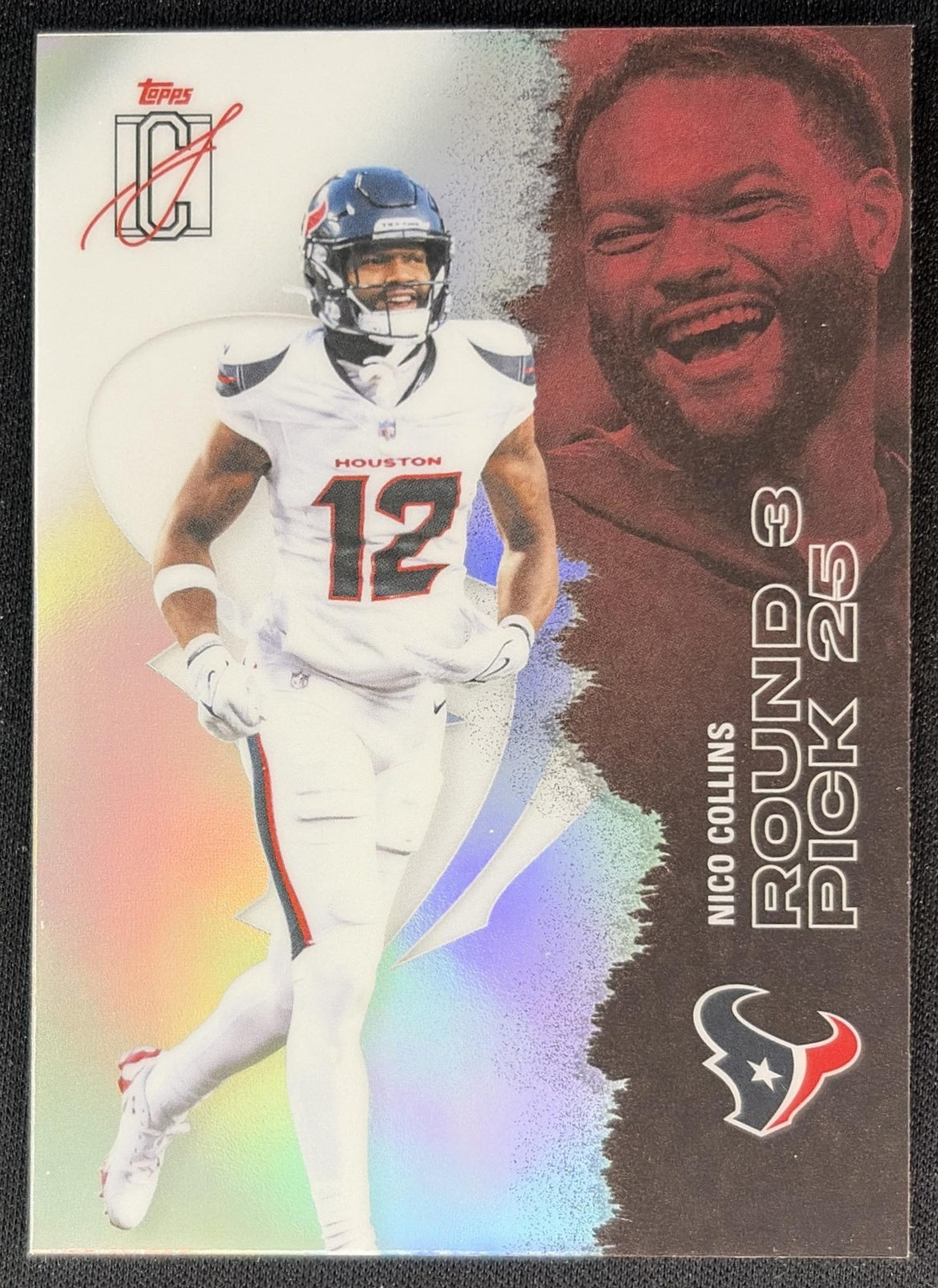 Nico Collins 2025 Topps Signature Class Chrome Veteran White Refractor Texans