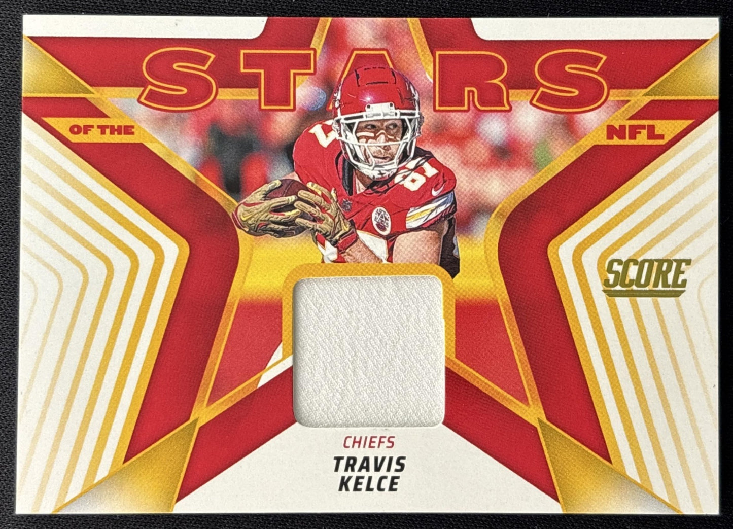 Travis Kelce 2025 Panini Score Stars of the NFL Jersey Chiefs front