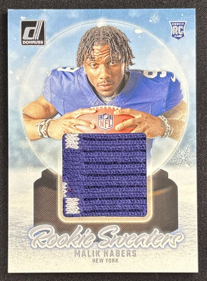 Malik Nabers 2024 Panini Donruss Rookie Holiday Sweater Giants #2