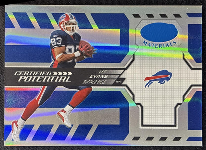 Lee Evans 2005 Leaf Certified Materials Potential Blue /100 Bills Football
