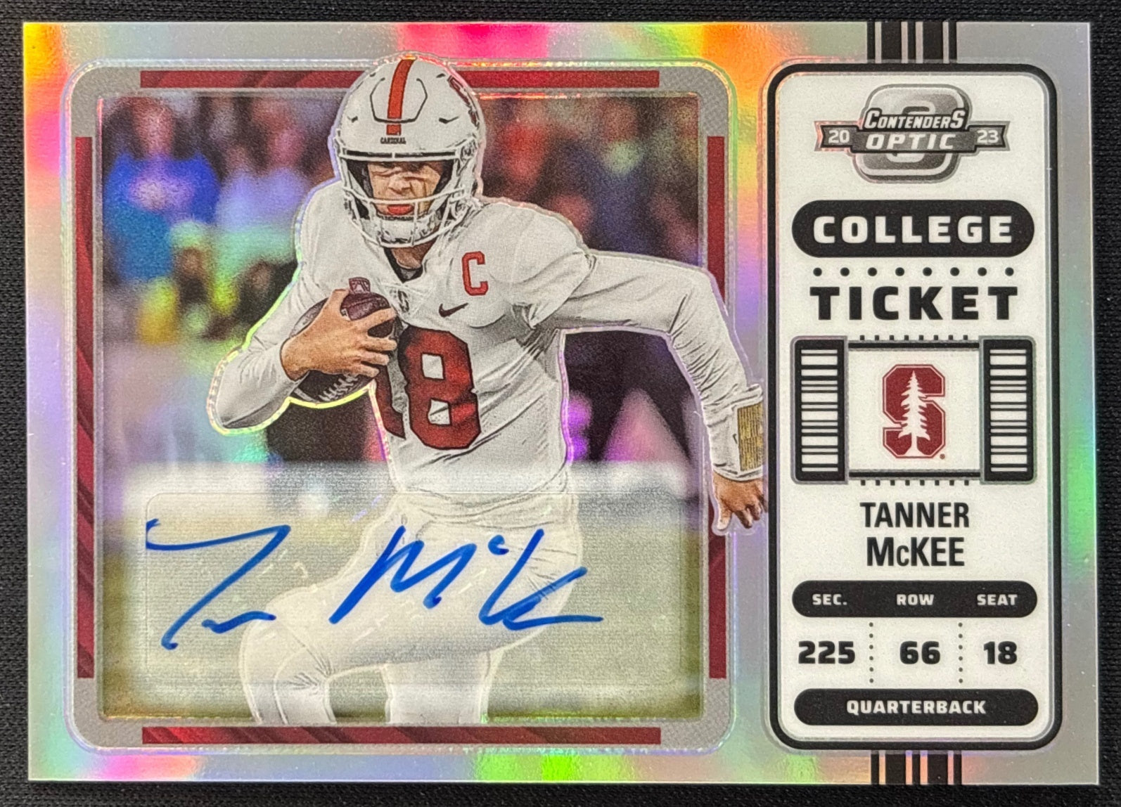 Tanner McKee 2023 Chronicles Draft Picks Contenders Optic Auto Silver /99