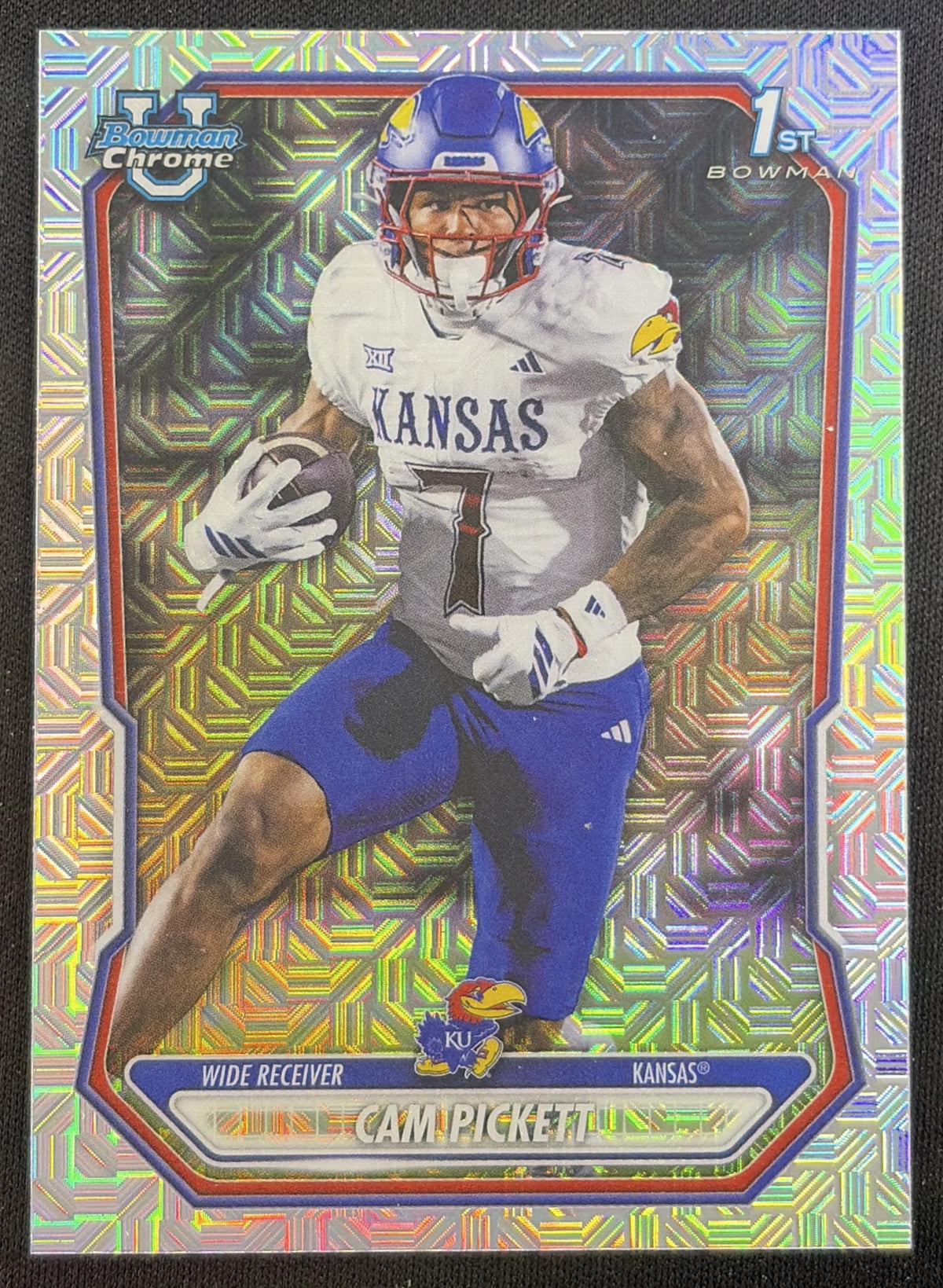 Cam Pickett 2026 Bowman Chrome Prospects Mojo Refractor Jayhawks Kansas Jayhawks Sports Trading Card