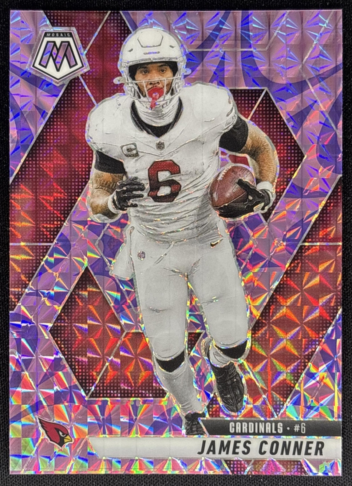 James Conner 2025 Panini Mosaic Reactive Purple Prizm Cardinals Sports Trading Cards