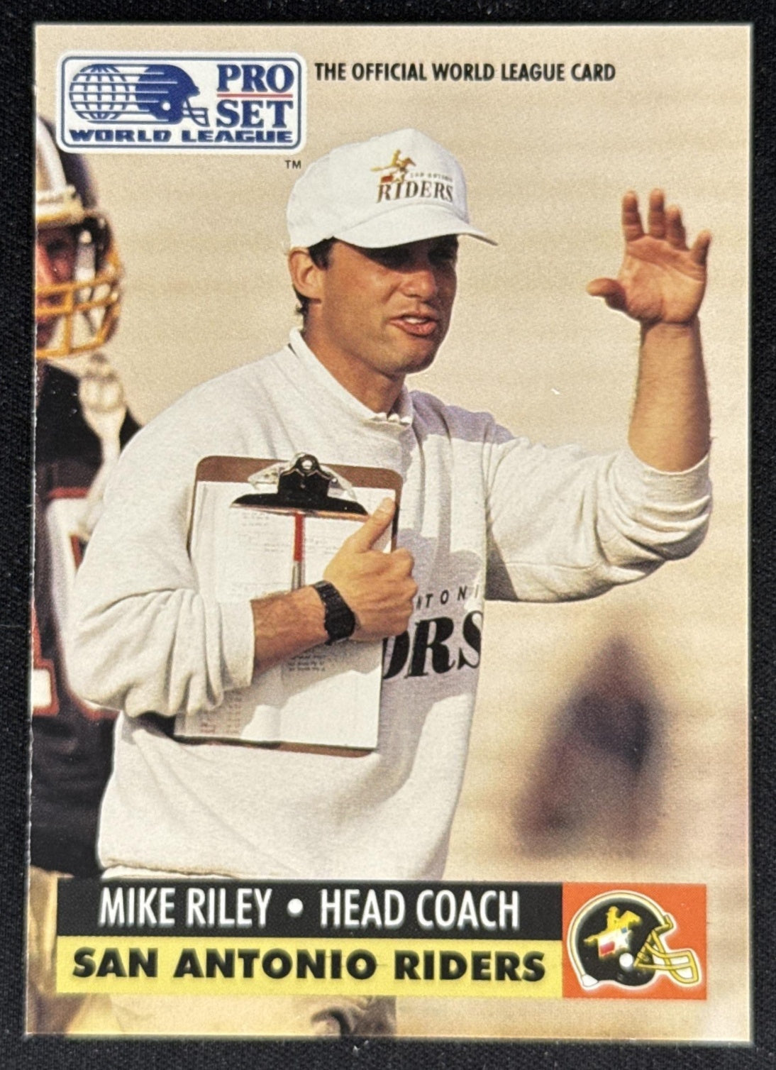 Mike Riley 1991 Pro Set WLAF World Bowl Combo Sports Trading Card