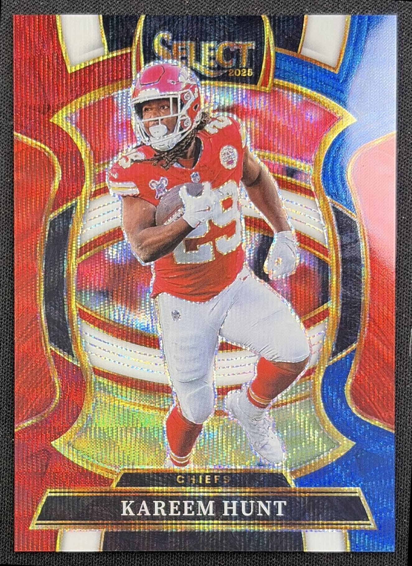 Kareem Hunt 2025 Panini Select Concourse Tri-Color Prizm /399 Chiefs front