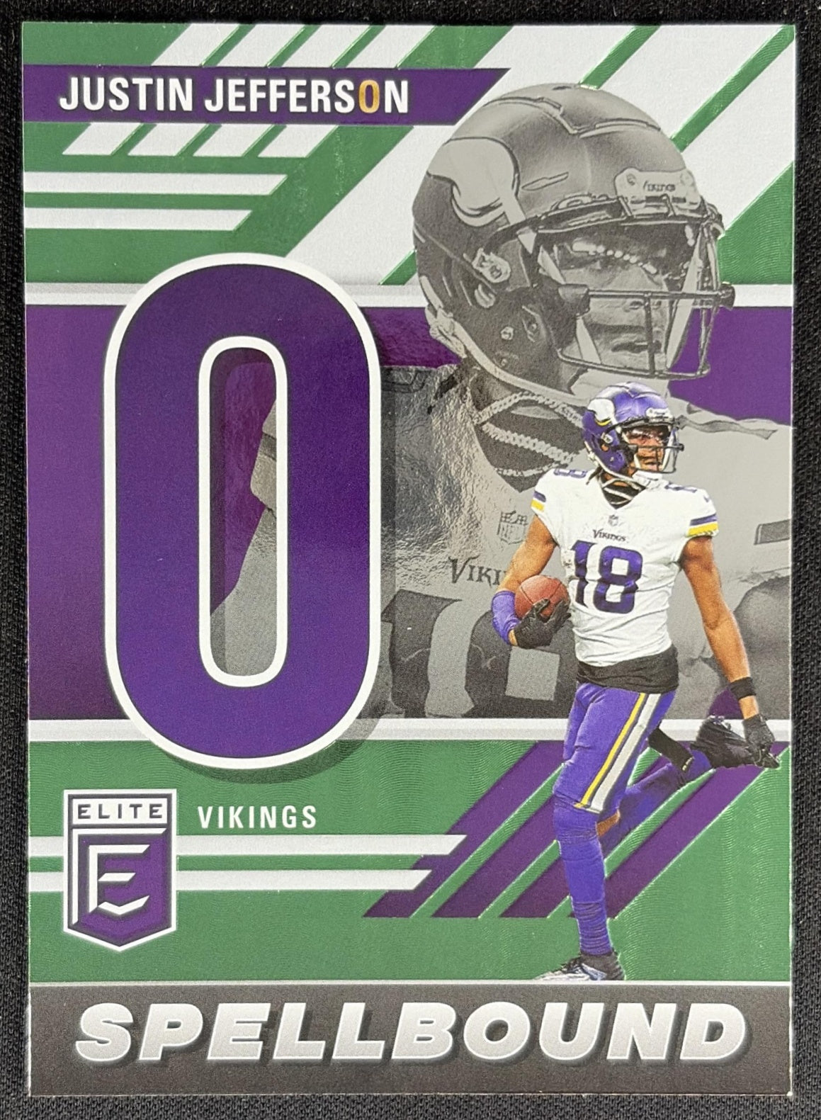 Justin Jefferson 2023 Panini Donruss Elite Spellbound Green Vikings Minnesota Vikings