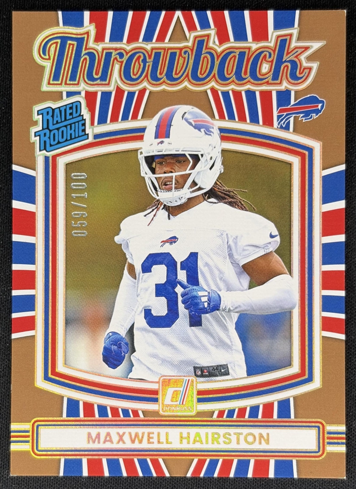 Maxwell Hairston 2025 Donruss Rated Rookie Throwback Studio Series /100 Bills front