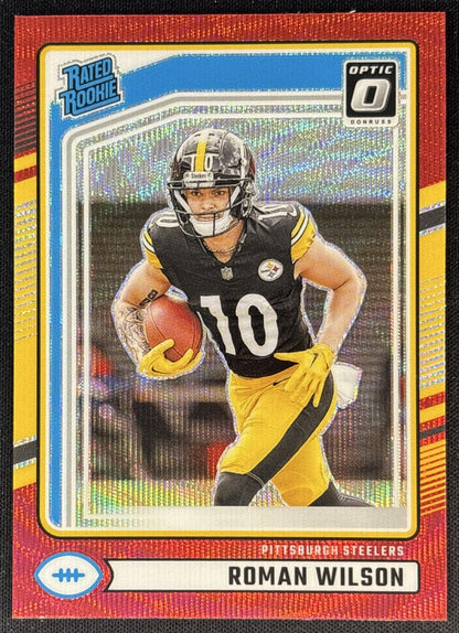 Roman Wilson 2024 Panini Donruss Optic Rated Rookie Preview Red Wave Steelers