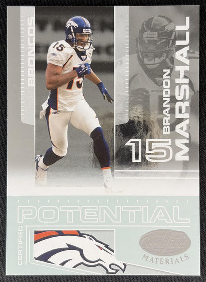 Brandon Marshall 2007 Leaf Certified Materials Potential /1000 Broncos