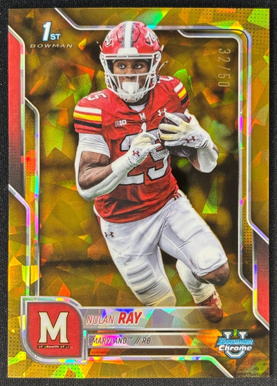 Nolan Ray 2025 Chrome University Prospects Gold Shimmer Refractor /50 Terrapins - Front | Wayne Collection