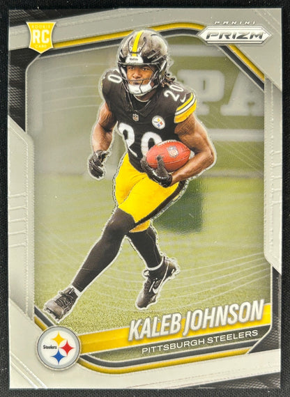 Kaleb Johnson 2025 Panini Prizm Steelers Sports Trading Cards