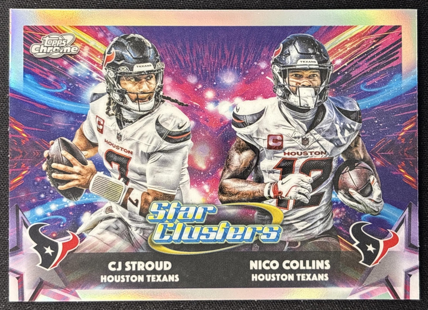 Nico Collins CJ Stroud 2025 Topps Cosmic Chrome Star Clusters Texans front