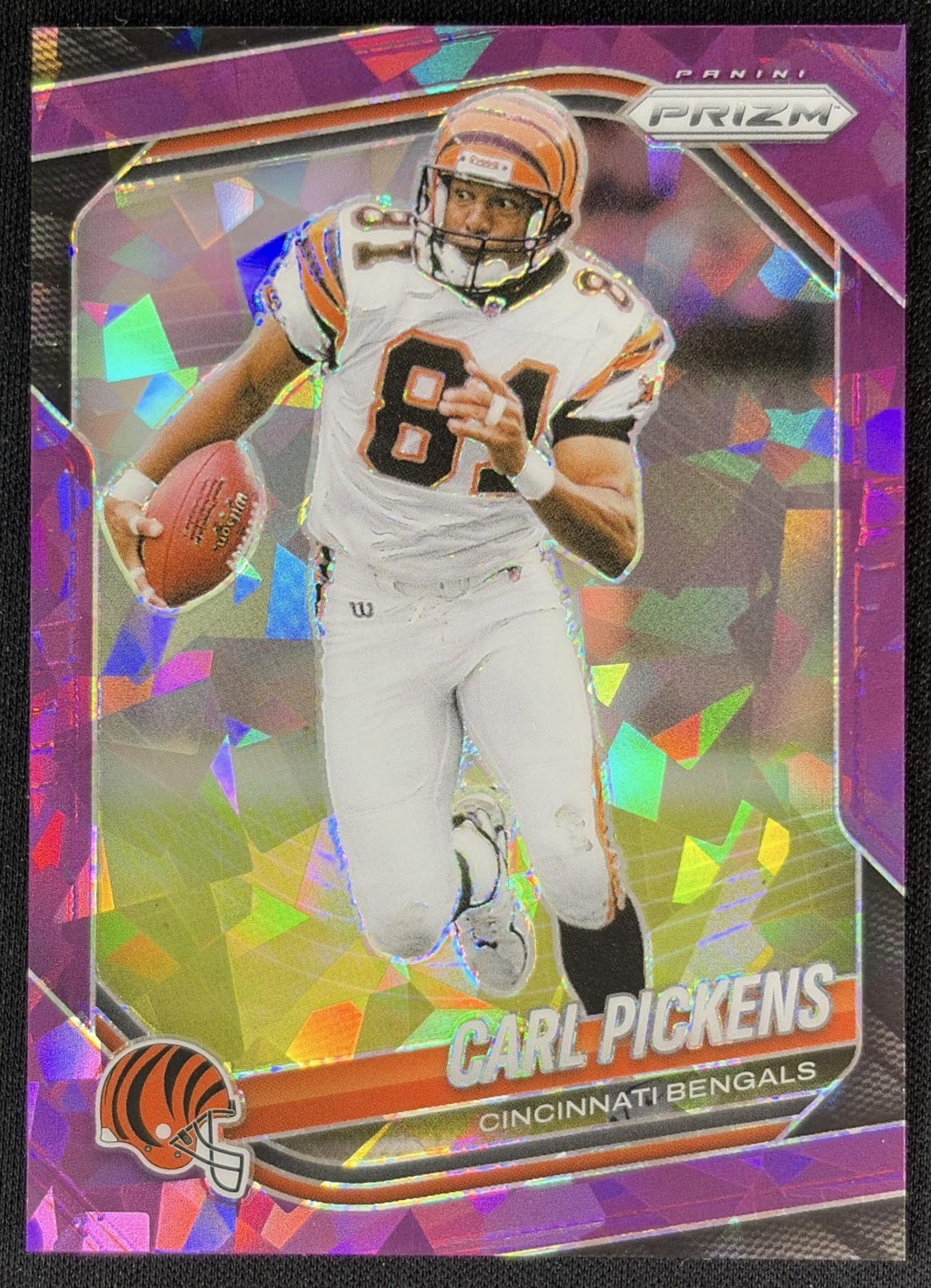 Carl Pickens 2025 Panini Prizm Purple Ice /225 Bengals front