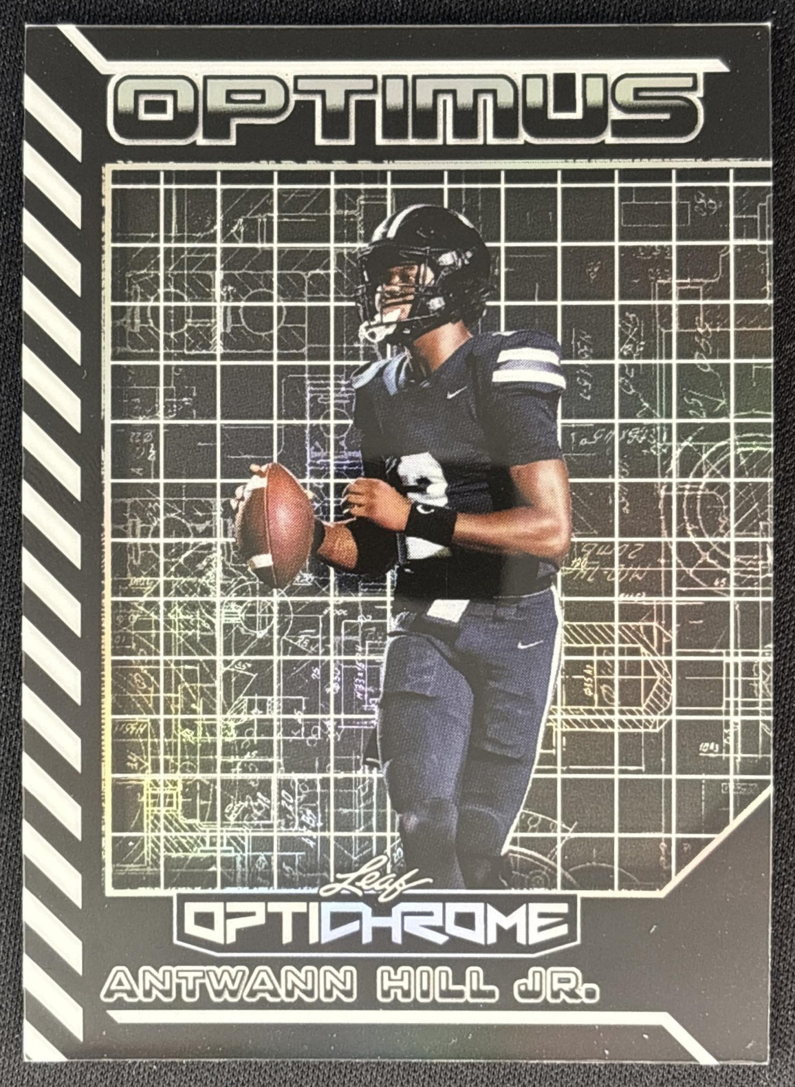 Antwann Hill Jr. 2025 Leaf Optichrome Optimus Lava Black 1/1 front