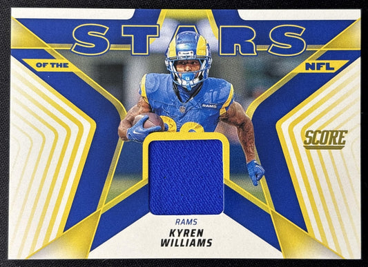 Kyren Williams 2025 Panini Score Stars of the NFL Jersey Rams front
