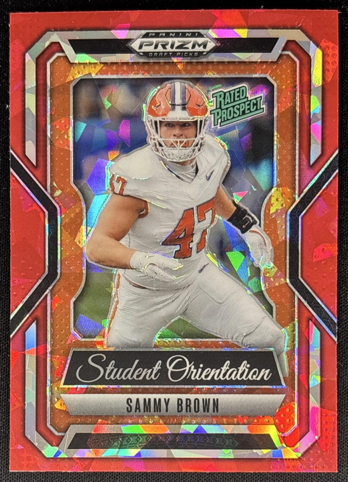 Sammy Brown 2025 Panini Prizm Draft Picks Student Orientation Red Ice Tigers Sports Trading Cards