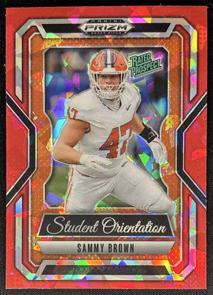 Sammy Brown 2025 Panini Prizm Draft Picks Student Orientation Red Ice Tigers Sports Trading Cards