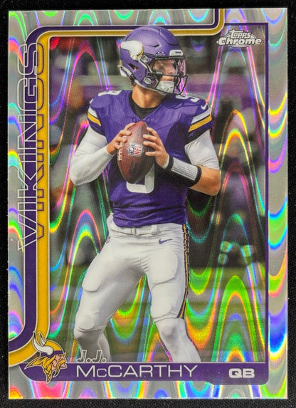 J.J. McCarthy 2025 Chrome RayWave Refractor Vikings