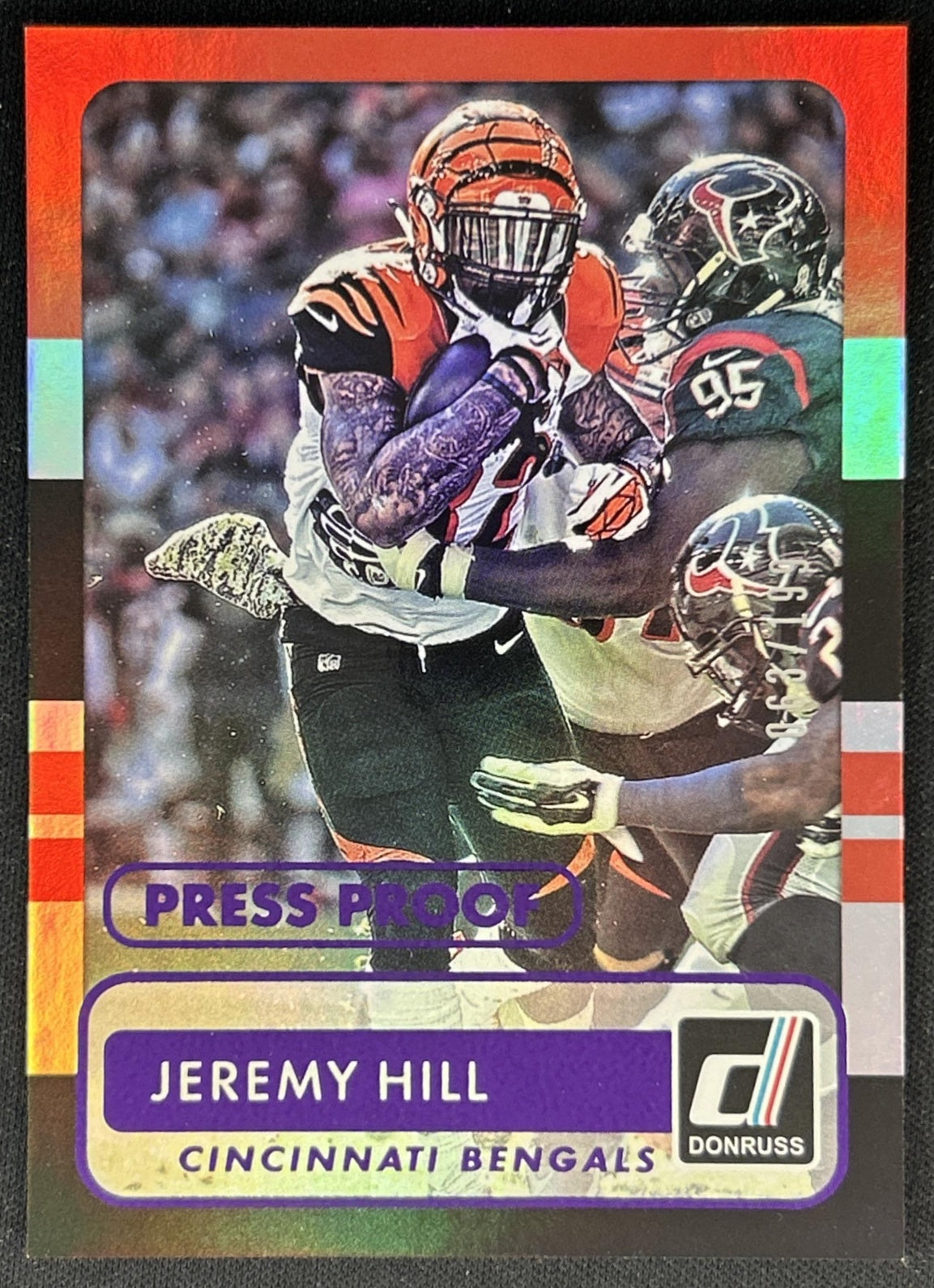 Jeremy Hill 2015 Panini Donruss Press Proof Purple /199 Bengals front