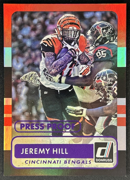 Jeremy Hill 2015 Panini Donruss Press Proof Purple /199 Bengals front