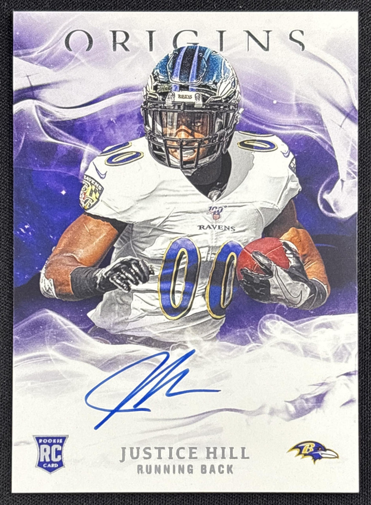 Justice Hill 2019 Panini Origins Rookie Auto Baltimore Ravens