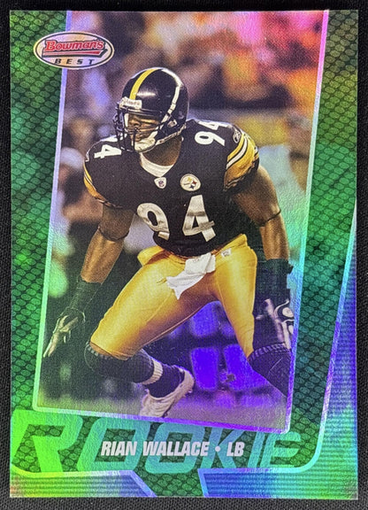 Rian Wallace 2005 Bowman's Best Green /799 Steelers Sports Trading Card