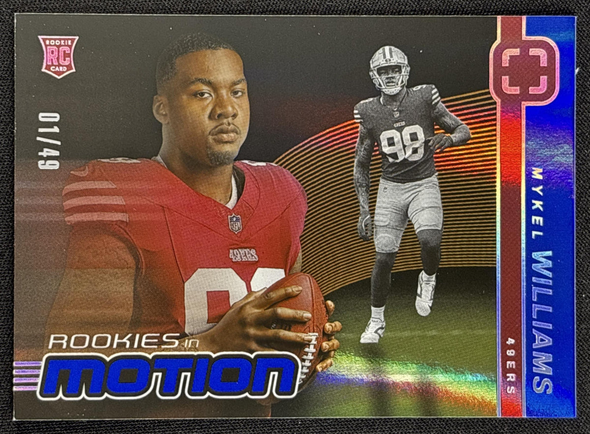 Mykel Williams 2025 Panini PhotoGenic Rookies In Motion Blue /49 49ers