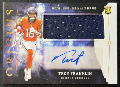 Troy Franklin 2024 Panini Origins Rookie Auto Broncos