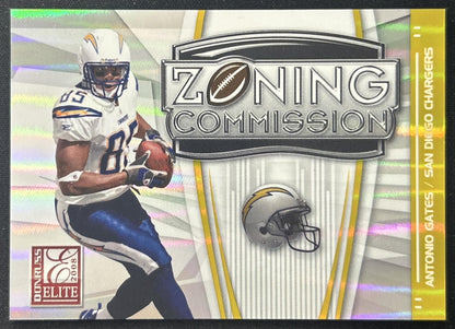 Antonio Gates 2008 Donruss Elite Zoning Commission Gold /800 Chargers front