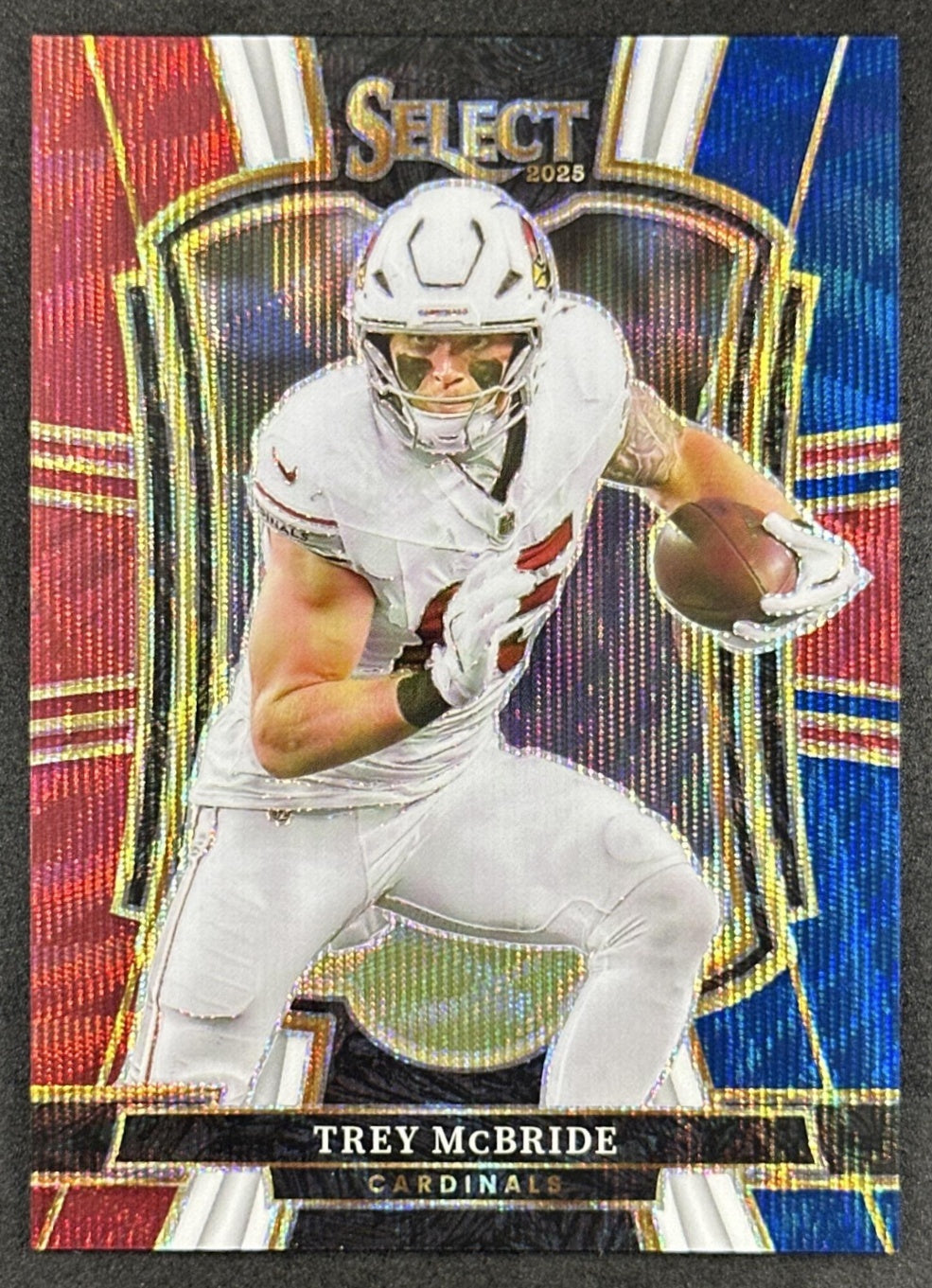 Trey McBride 2025 Panini Select Premier Level Tri-Color Prizm /299 Cardinals front