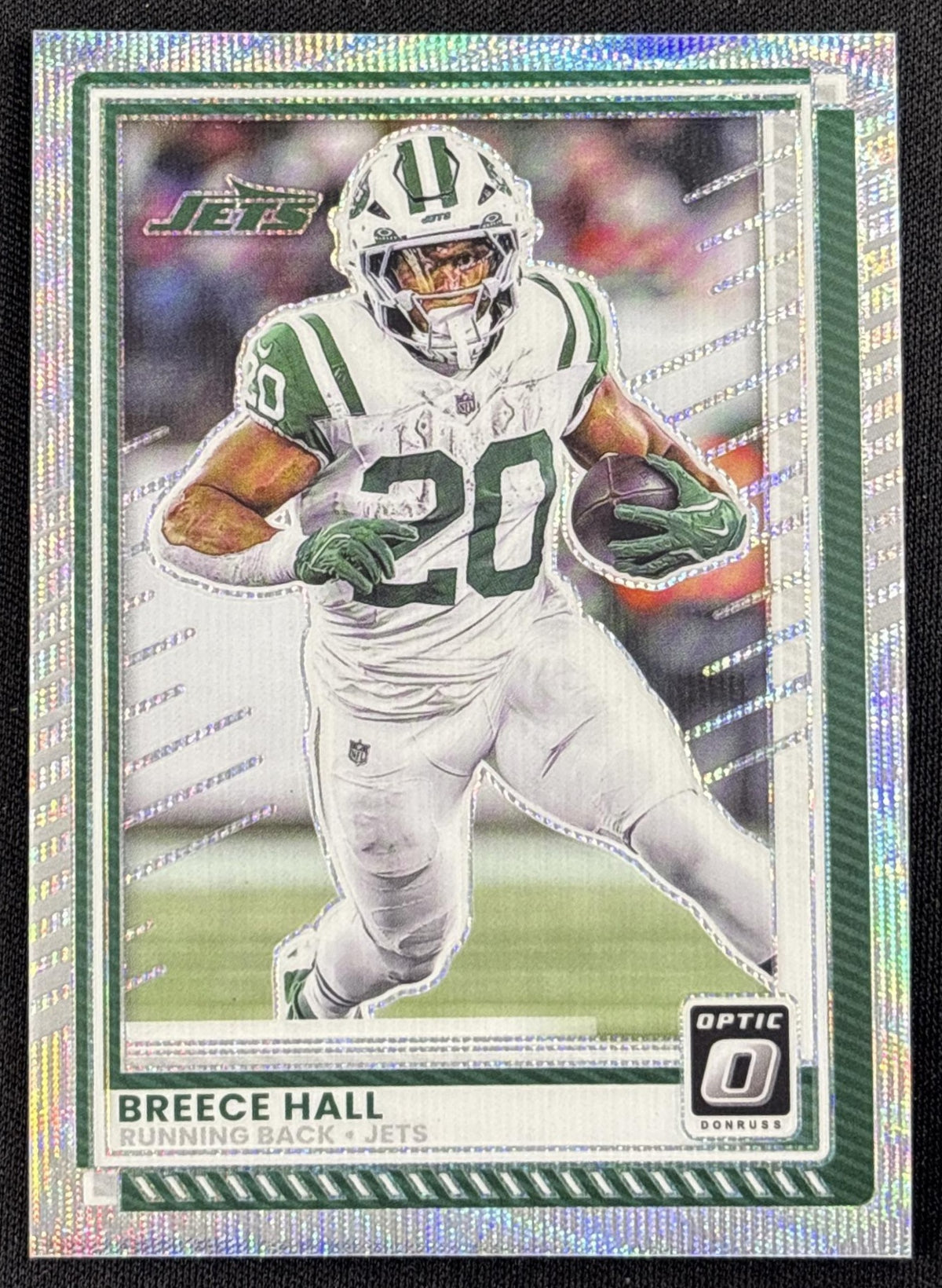 Breece Hall 2025 Panini Donruss Optic Wave Prizm /300 Jets