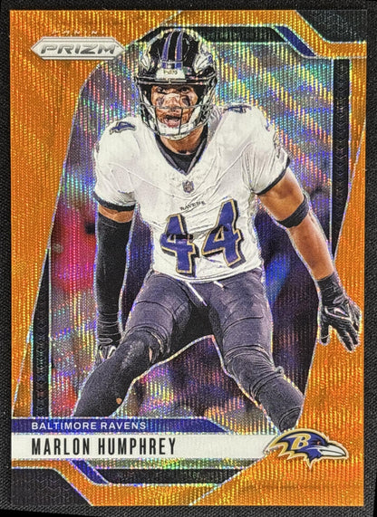 Marlon Humphrey 2024 Panini Prizm Orange Wave /60 Ravens