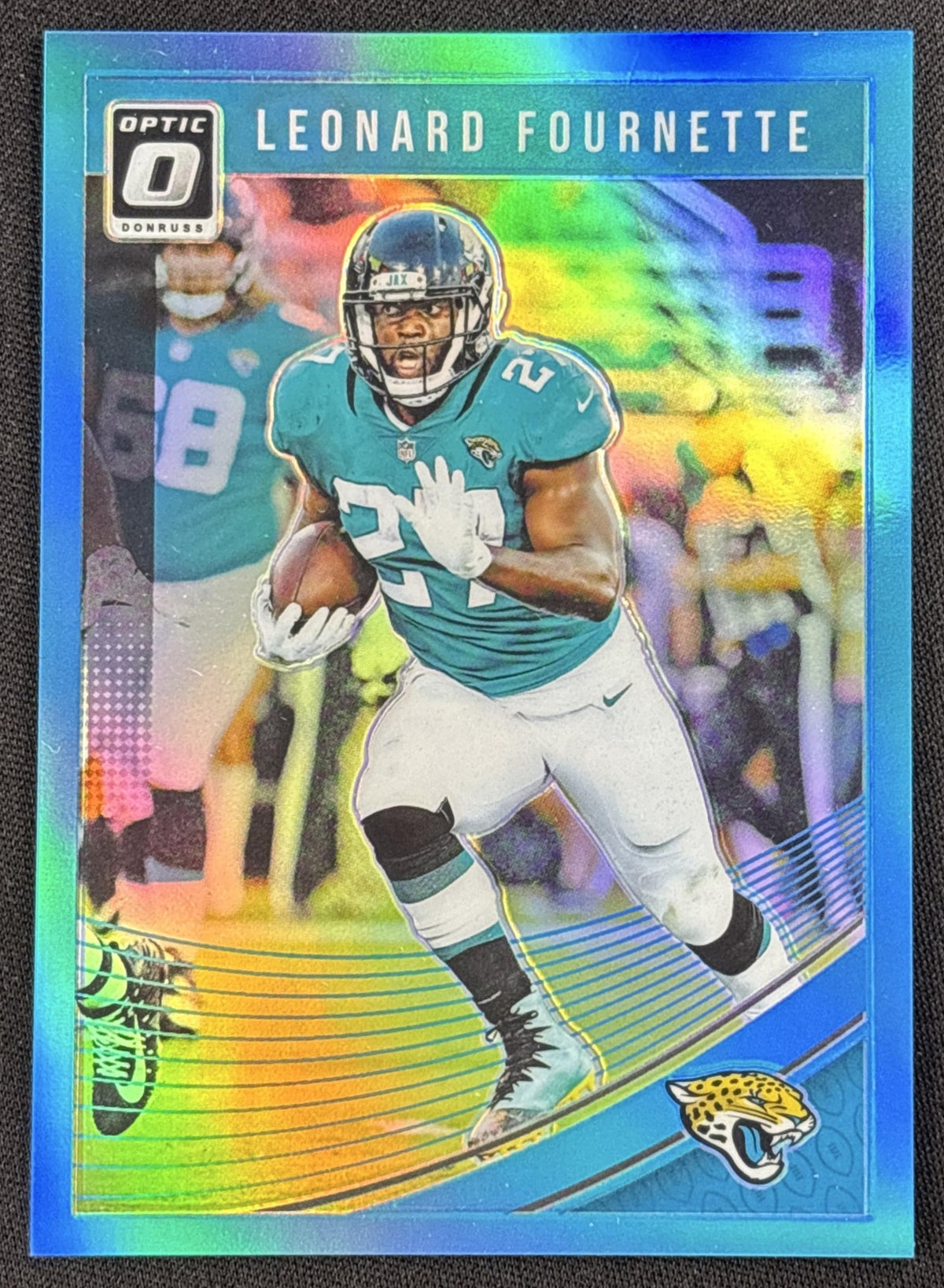 Leonard Fournette 2018 Panini Donruss Optic Aqua Prizm /299 Jaguars