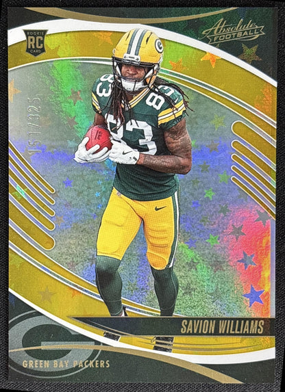 Savion Williams 2025 Panini Absolute Rookies Gold Stars /325 Packers