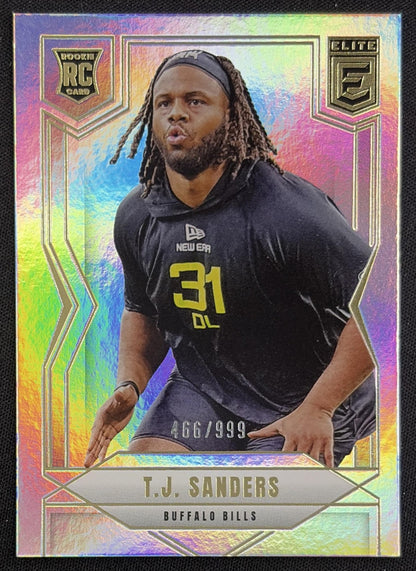 T.J. Sanders 2025 Panini Donruss Elite Rookies /999 Bills Buffalo Bills