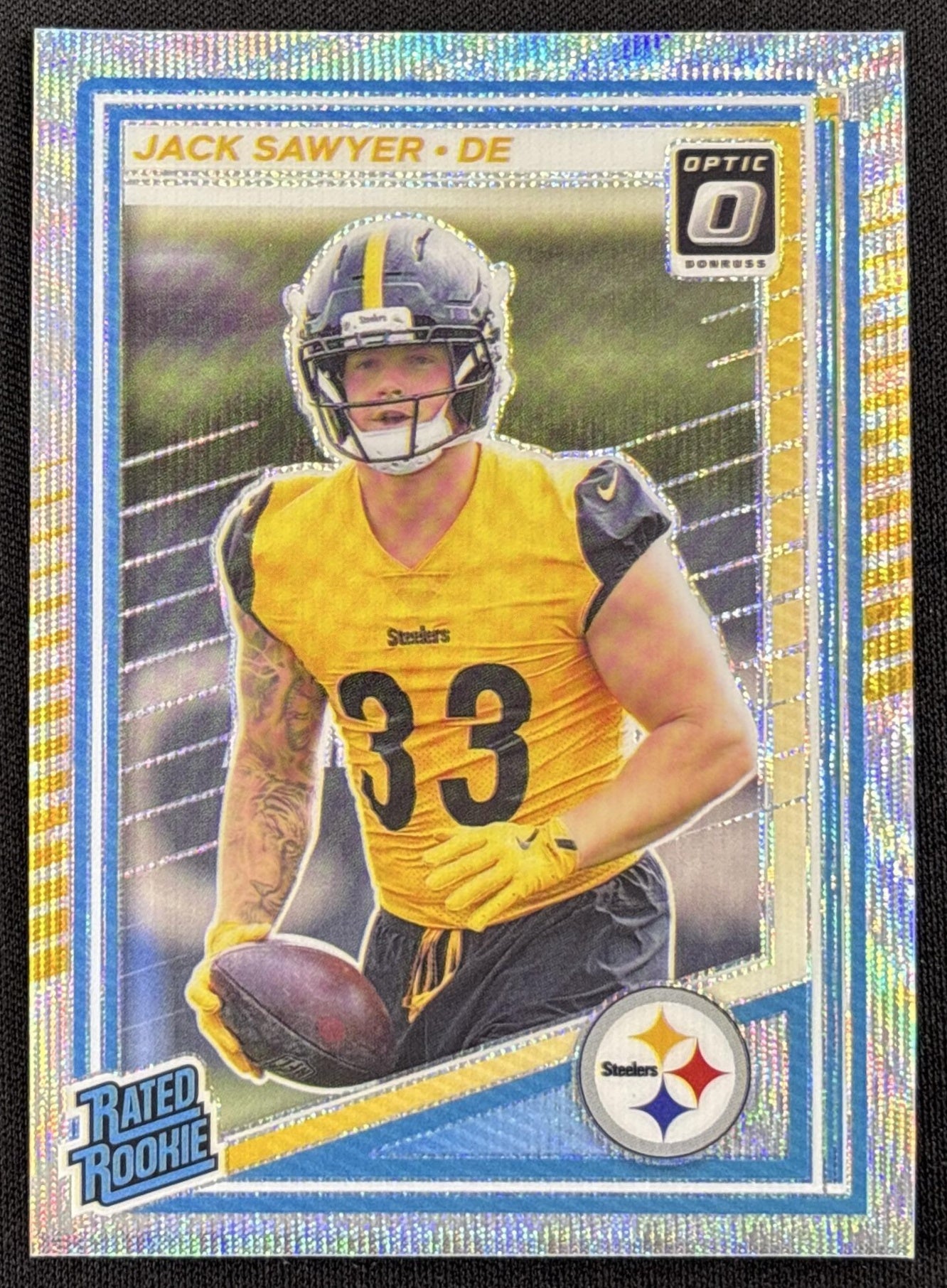 Jack Sawyer 2025 Panini Donruss Optic Rated Rookie Wave Prizm /300 Steelers
