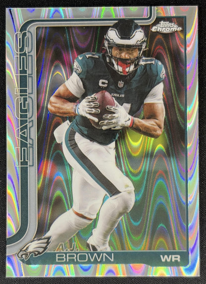 A.J. Brown 2025 Topps Chrome RayWave Refractor Eagles