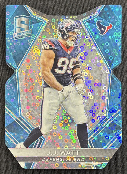 J.J. Watt 2017 Panini Spectra Neon Blue Die Cut /35 Texans