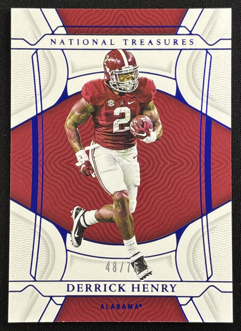 Derrick Henry 2022 Panini National Treasures Collegiate Blue /75 Crimson Tide Ravens Titans