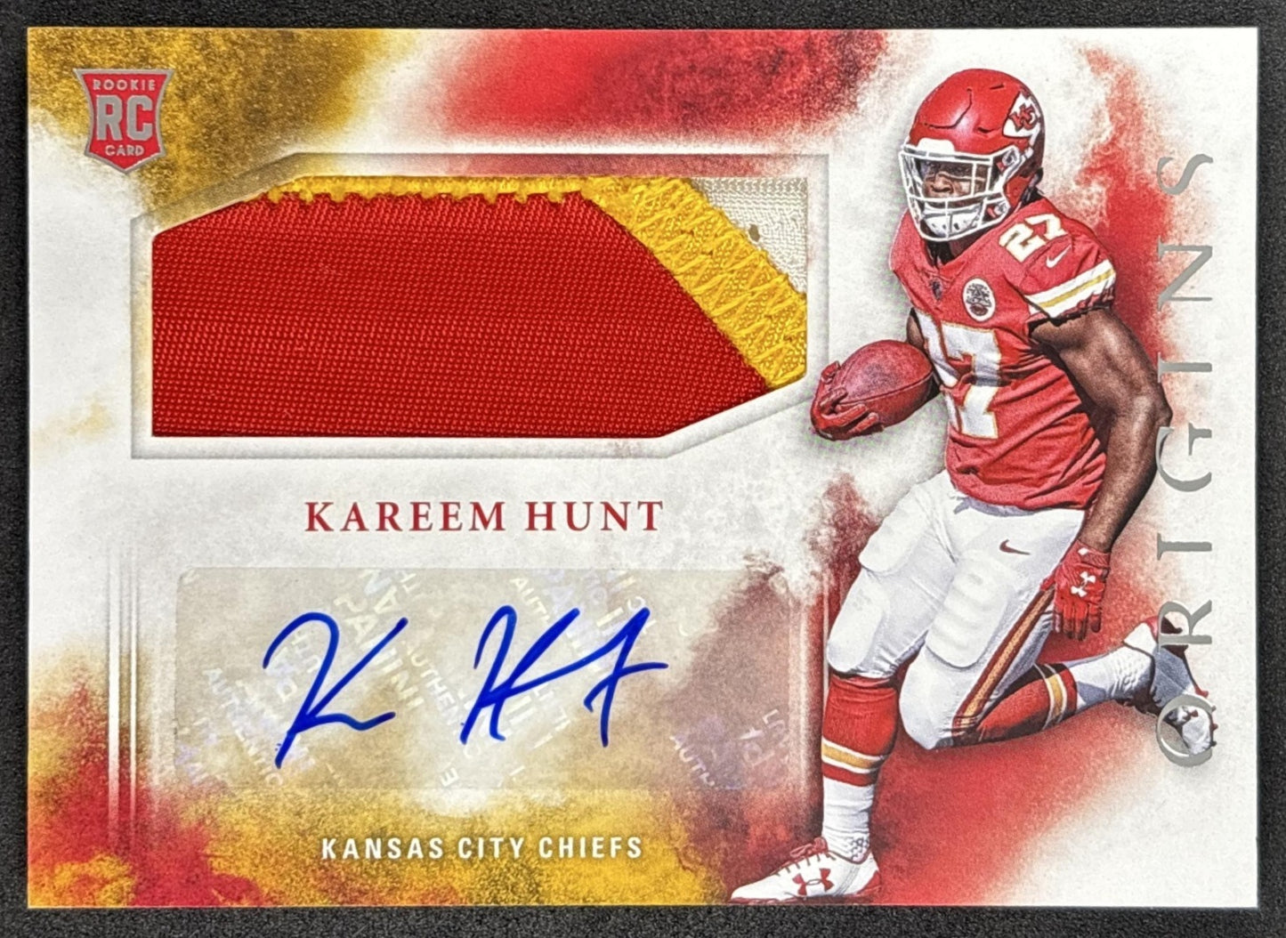 Kareem Hunt 2017 Panini Origins Rookie Patch Auto Chiefs Kansas City Chiefs
