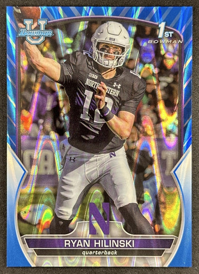 Ryan Hilinski 2022 Bowman University Chrome Blue RayWave Refractor /199 Sports Trading Card