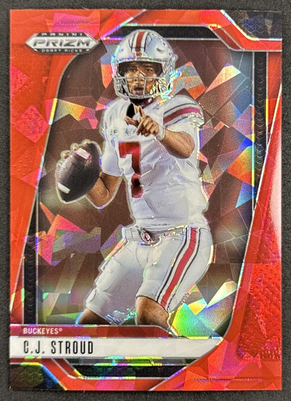 C.J. Stroud 2025 Panini Prizm Draft Picks Red Ice Buckeyes Texans - Front